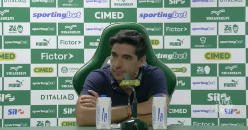 Abel Ferreira em coletiva de imprensa (Foto: Palmeiras TV) Abel Ferreira em coletiva de imprensa (Foto: Palmeiras TV)