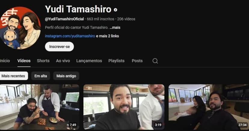 Yudi conta com mais de 600 mil inscritos em seu canal no YouTube (Foto Reprodução/You Tube) Yudi conta com mais de 600 mil inscritos em seu canal no YouTube (Foto Reprodução/You Tube)