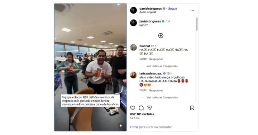 Funcionários do Grupo VR (Foto: Reprodução / Instagram) Funcionários do Grupo VR (Foto: Reprodução / Instagram)