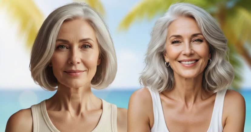 Mulheres com o cabelo grisalho (Foto: Montagem TV Foco / GMN) Mulheres com o cabelo grisalho (Foto: Montagem TV Foco / GMN)