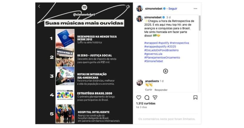 Publicação de Simone Tebet (Foto: Reprodução / Instagram) Publicação de Simone Tebet (Foto: Reprodução / Instagram)