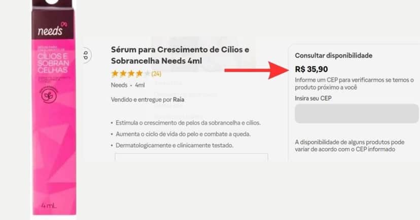 Sérum de sobrancelha e cílios Need (Foto Reprodução/Raia)