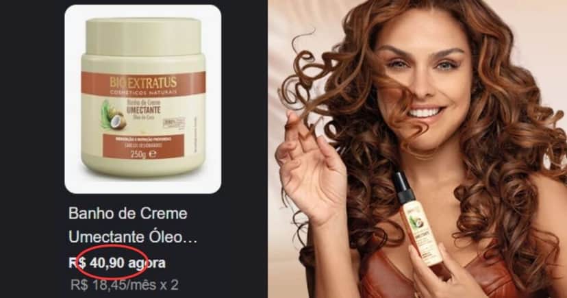 Bio Extratus Umectante (Linha Coco) (Foto Reprodução/Montagem/TV Foco/Lennita/YouTube/Google Shopping) Bio Extratus Umectante (Linha Coco) (Foto Reprodução/Montagem/TV Foco/Lennita/YouTube/Google Shopping)