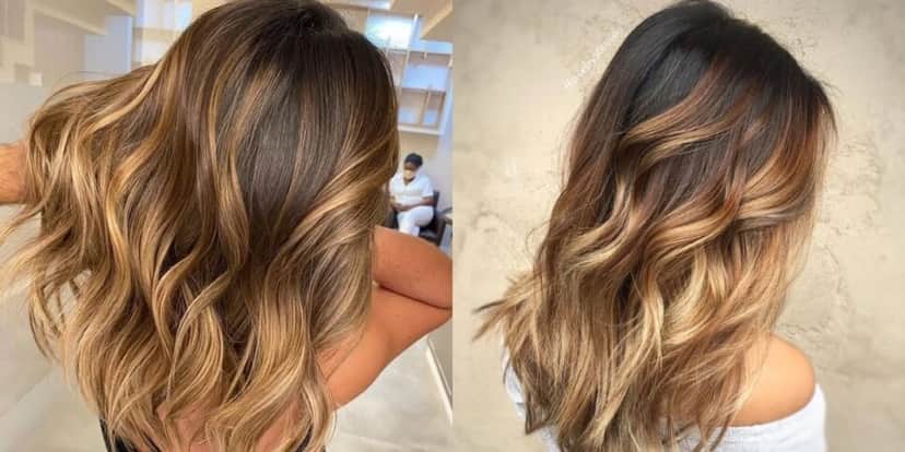Caramel Balayage é a nova cor tendência de 2026 (Reprodução: Montagem TV Foco) Caramel Balayage é a nova cor tendência de 2026 (Reprodução: Montagem TV Foco)