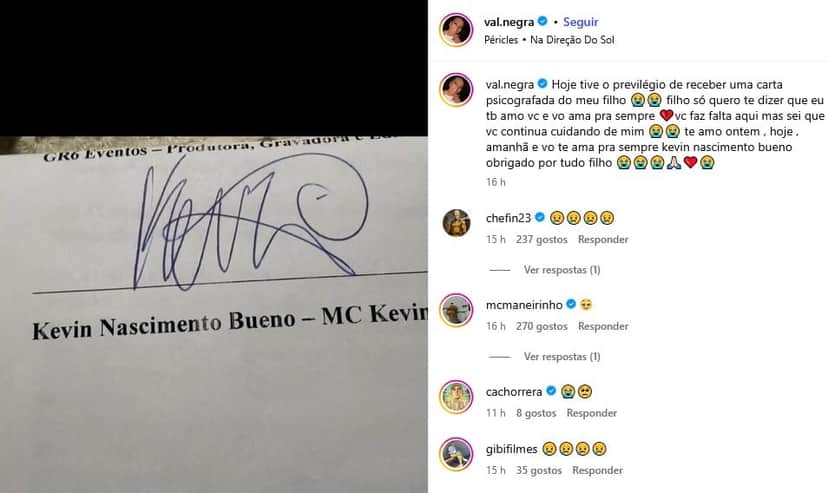 Mãe de MC Kevin desabafou nas redes sociais (Foto: Reprodução / Instagram) Mãe de MC Kevin desabafou nas redes sociais (Foto: Reprodução / Instagram)