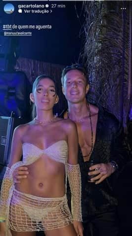 Em novembro de 2024, Cartolano publicou um story com Manoella Cavalcante, sua namorada na época (Foto: Reprodução / Instagram) Em novembro de 2024, Cartolano publicou um story com Manoella Cavalcante, sua namorada na época (Foto: Reprodução / Instagram)