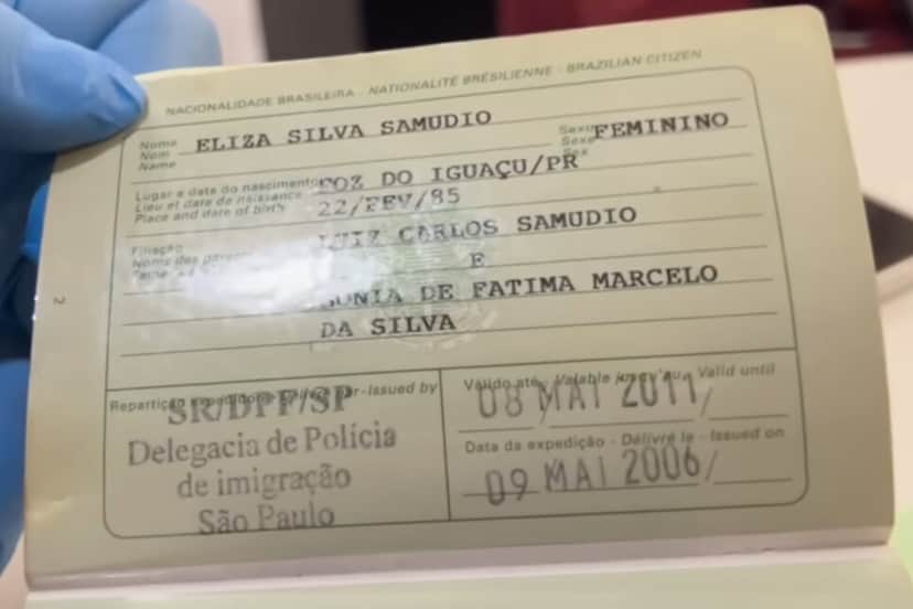 Verso do passaporte de Eliza Samúdio (Foto: Reprodução / Portal Leo Dias) Verso do passaporte de Eliza Samúdio (Foto: Reprodução / Portal Leo Dias)