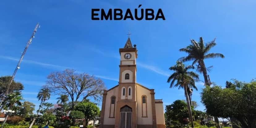 Principal igreja da cidade de Embaúba (Reprodução: Youtube)