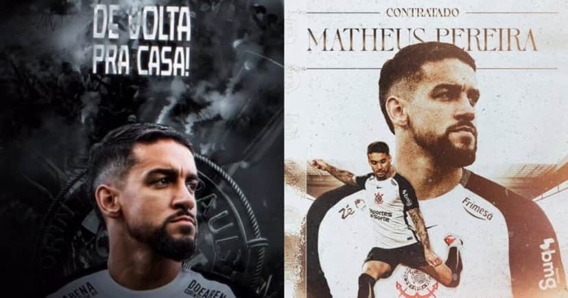 Matheus Pereira é contratado pelo Corinthians - Montagem/Instagram Matheus Pereira é contratado pelo Corinthians - Montagem/Instagram