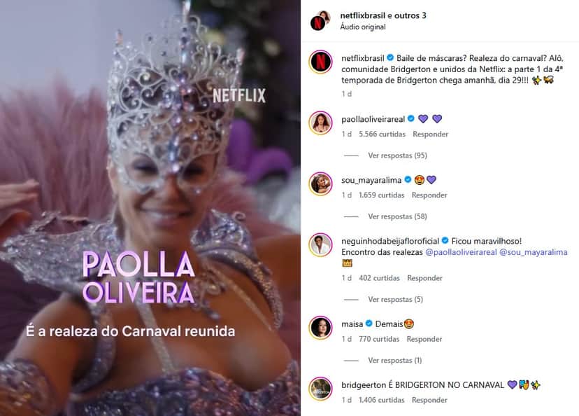 Paolla Oliveira em ação no streaming (Foto: Reprodução / Instagram Netflix) 