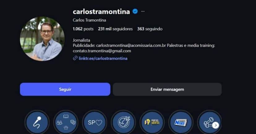 Carlos Tramontina se dedica atualmente a seus projetos e palestras (Foto Reprodução/Instagram/@ Carlos Tramontina)