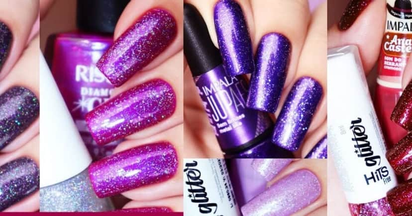 Esmalte com glitter - Foto: Internet Esmalte com glitter - Foto: Internet