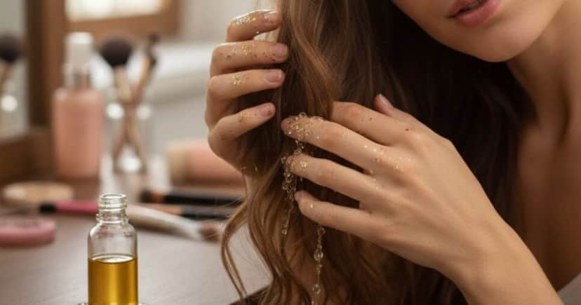 Jovem tirando glitter do cabelo (Foto: Montagem TV Foco / GMN) Jovem tirando glitter do cabelo (Foto: Montagem TV Foco / GMN)