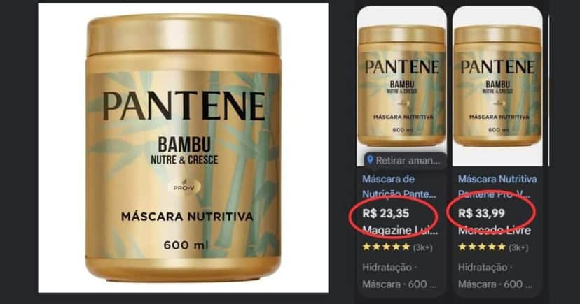 Pantene Bambu Nutre e Cresce (Foto Reprodução/Montagem/Lennita/Tv Foco/Canva/ML/Google Shopping) Pantene Bambu Nutre e Cresce (Foto Reprodução/Montagem/Lennita/Tv Foco/Canva/ML/Google Shopping)