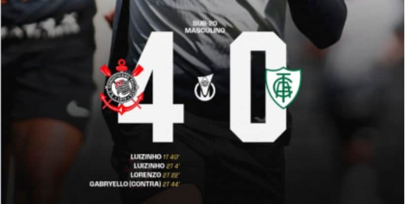 Corinthians sub-20 estreou com goleada no Campeonato Brasileiro (Reprodução: Instagram) Corinthians sub-20 estreou com goleada no Campeonato Brasileiro (Reprodução: Instagram)