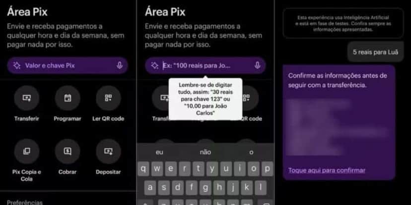 PIX por mensagem para os clientes do Nubank (Reprodução: Divulgação) PIX por mensagem para os clientes do Nubank (Reprodução: Divulgação)