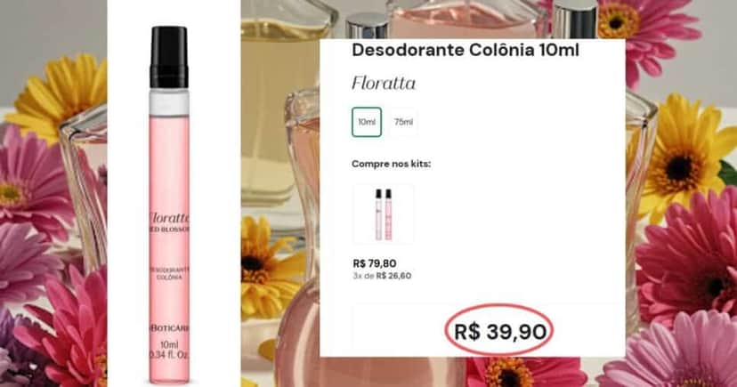 Floratta Red Blossom (10 ml) (Foto Reprodução/Montagem/Lennita/Boticário/TV Foco) Floratta Red Blossom (10 ml) (Foto Reprodução/Montagem/Lennita/Boticário/TV Foco)