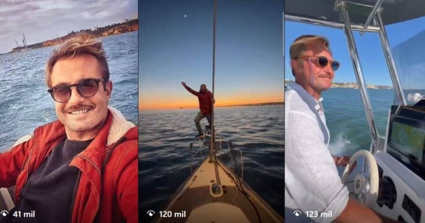 Max Fercondini vive há anos recluso e em alto mar (Foto Reprodução/Montagem/Instagram/@Max Fercondini) Max Fercondini vive há anos recluso e em alto mar (Foto Reprodução/Montagem/Instagram/@Max Fercondini)