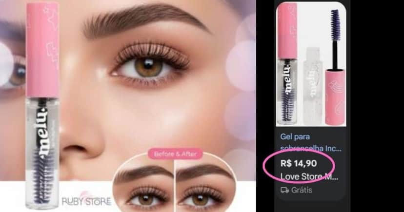 Gel de Sobrancelhas Melu (Foto Reprodução/Montagem/Lennita/TV Foco/Google Shopping/Shopee) Gel de Sobrancelhas Melu (Foto Reprodução/Montagem/Lennita/TV Foco/Google Shopping/Shopee)