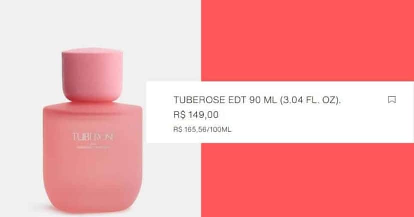 Zara Tuberose (Foto Reprodução/Montagem/Lennita/Canva/Zara)