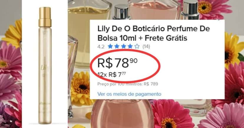 Lily Eau de Parfum (10 ml) (Foto Reprodução/Montagem/Lennita/ML/TV Foco) Lily Eau de Parfum (10 ml) (Foto Reprodução/Montagem/Lennita/ML/TV Foco)