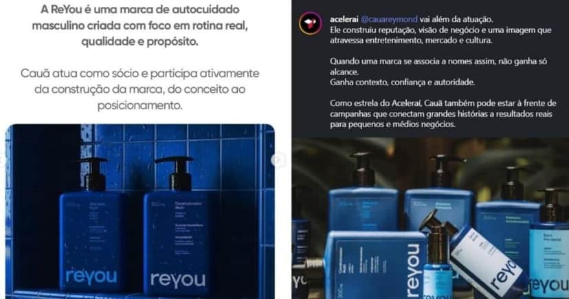 Divulgação da marca ReYou no perfil da Acelerai (Foto Reprodução/Instagram/@Acelerai)