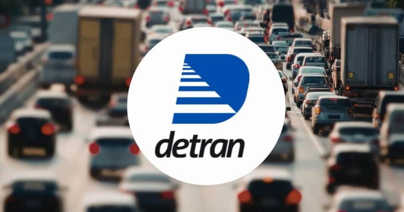 Ilustrações carros e logo Detran (Fotos: Canva / Internet)