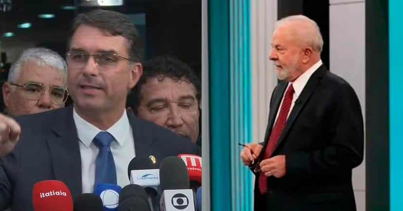 Lula e Flávio Bolsonaro (Foto: Reprodução - Rede Globo) Lula e Flávio Bolsonaro (Foto: Reprodução - Rede Globo)