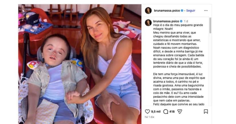 Noah e Bruna Massa (Foto: Reprodução / Instagram)