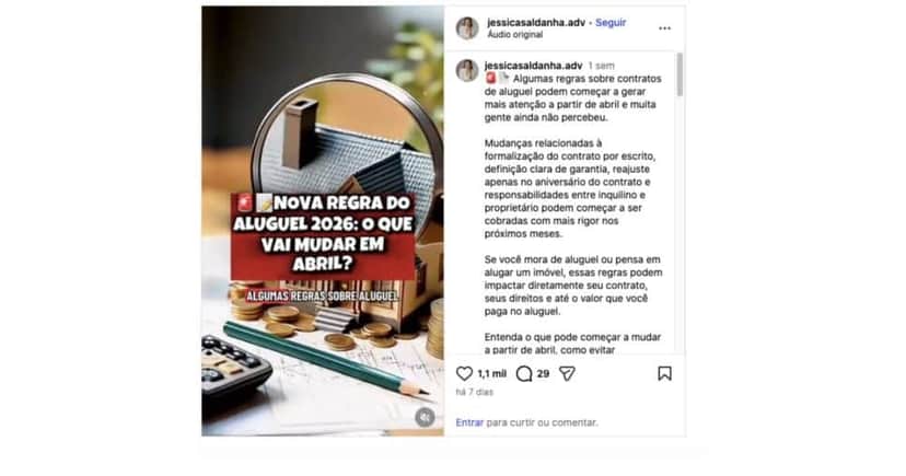 Publicação de Jéssica Saldanha (Foto: Reprodução / Instagram) 