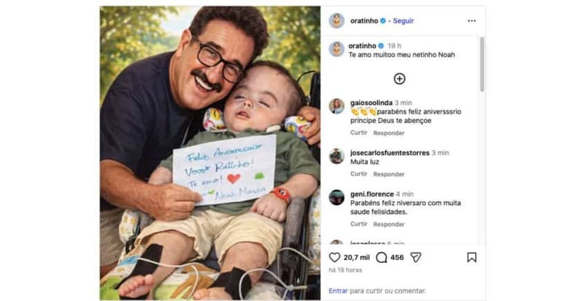 Ratinho e Noah (Foto: Reprodução / Instagram)
