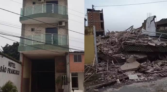 Desabamento de hotel deixa um morto e dois feridos em Tianguá após fortes chuvas (Foto: Reprodução / Instagram) Desabamento de hotel deixa um morto e dois feridos em Tianguá após fortes chuvas (Foto: Reprodução / Instagram)
