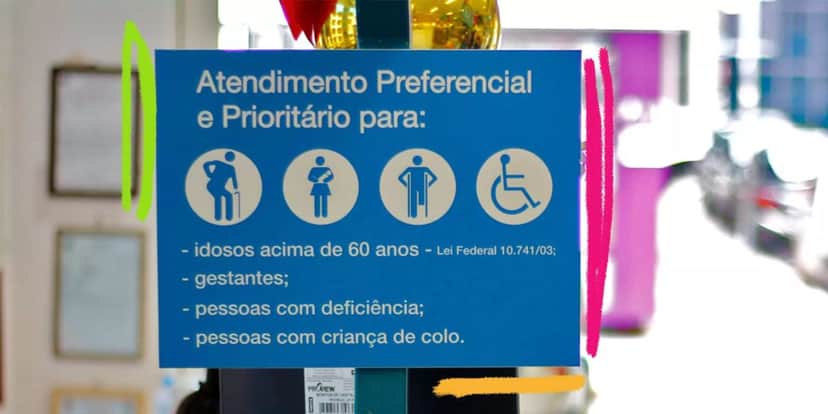 Fila preferencial aos idosos garantida em lei (Reprodução: Divulgação) Fila preferencial aos idosos garantida em lei (Reprodução: Divulgação)