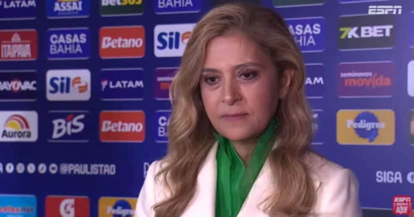 Leila Pereira no Palmeiras (Foto: ESPN/YouTube) Leila Pereira no Palmeiras (Foto: ESPN/YouTube)
