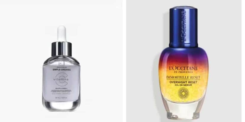 Solução Vitamina C Facial e Sérum Immortelle Overnight Reset (Reprodução: Divulgação) Solução Vitamina C Facial e Sérum Immortelle Overnight Reset (Reprodução: Divulgação)