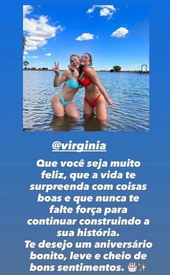 Poliana Rocha dá parabéns para Virginia (Foto: Reprodução / Instagram) Poliana Rocha dá parabéns para Virginia (Foto: Reprodução / Instagram)