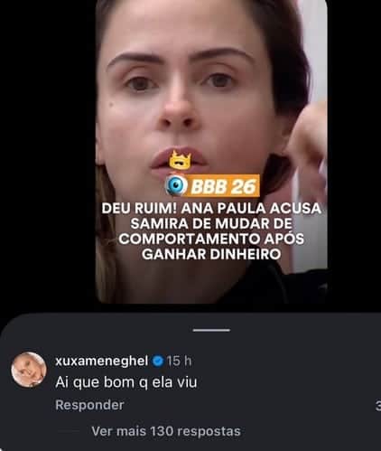 Xuxa reage à Ana Paula descobrindo farsa (Foto: Reprodução / Instagram) Xuxa reage à Ana Paula descobrindo farsa (Foto: Reprodução / Instagram)