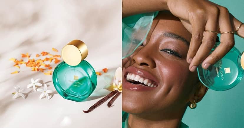 Avon Far Away Infinity (Foto Reprodução/Montagem/Lennita/Tv Foco/Canva/AVON) Avon Far Away Infinity (Foto Reprodução/Montagem/Lennita/Tv Foco/Canva/AVON)