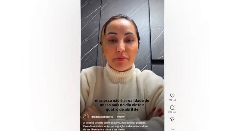 Irmã de Deolane sugere prisão da influenciadora a apoio a Lula Irmã de Deolane sugere prisão da influenciadora a apoio a Lula