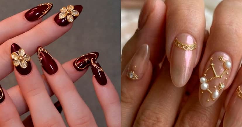 Unhas com joias (Foto; Reprodução)