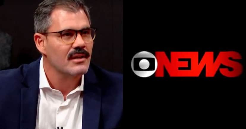 Juliano Cazarré e logo da GloboNews (Foto: Reprodução / GloboNews)