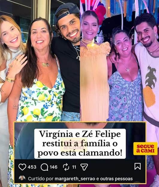 Margareth aprova volta da filha com Zé Felipe (Foto: Reprodução / Instagram) 
