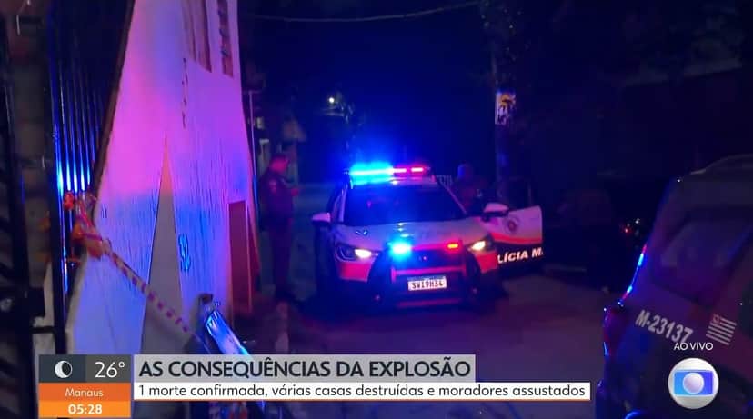 Hora Um repercutiu explosão de gás (Foto: Reprodução / Globo) Hora Um repercutiu explosão de gás (Foto: Reprodução / Globo)