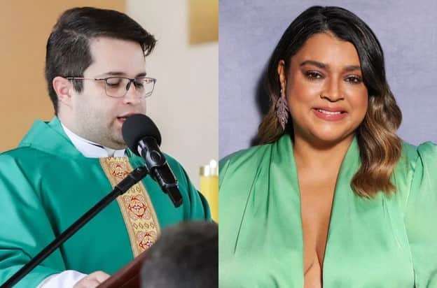 Padre Danilo César e Preta Gil (Foto: Reprodução / YouTube / Instagram) 