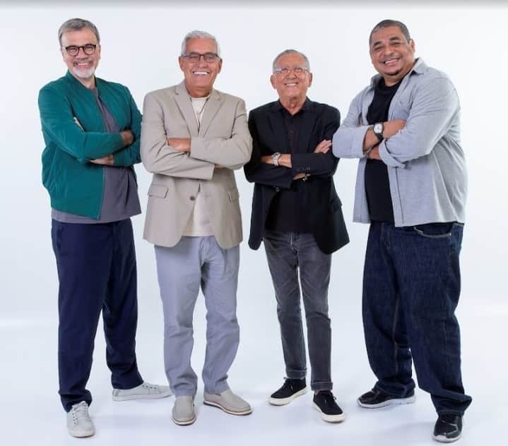 Mauro Beting, Mauro Naves, Galvão Bueno e Vampeta (Foto: Reprodução / SBT) Mauro Beting, Mauro Naves, Galvão Bueno e Vampeta (Foto: Reprodução / SBT)