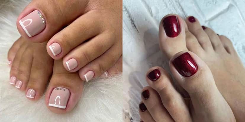 Unha com esmalte francesinha e vermelho escuro (Reprodução: Montagem TV Foco) Unha com esmalte francesinha e vermelho escuro (Reprodução: Montagem TV Foco)