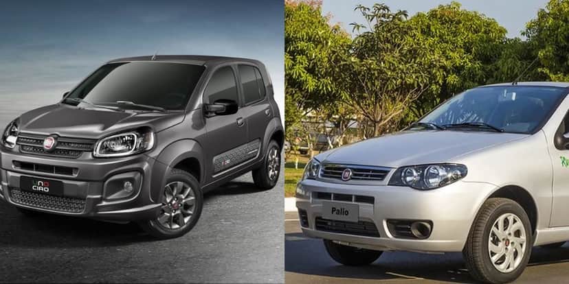 Fiat Uno e Palio não são mais fabricados (Reprodução: Divulgação) Fiat Uno e Palio não são mais fabricados (Reprodução: Divulgação)