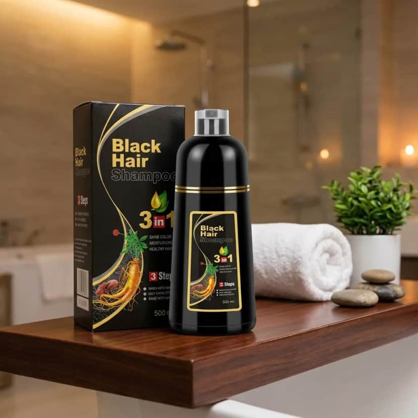 Black Hair Dye Shampoo 3 em 1 - Foto Internet Black Hair Dye Shampoo 3 em 1 - Foto Internet