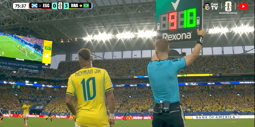 Neymar estreando na Copa de 2026 (Foto: Reprodução/ YouTube/ Globo) Neymar estreando na Copa de 2026 (Foto: Reprodução/ YouTube/ Globo)