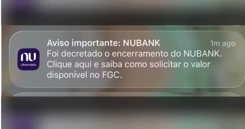 Comunicado do Nubank enviado por engano (Foto: Reprodução / Redes sociais) 
